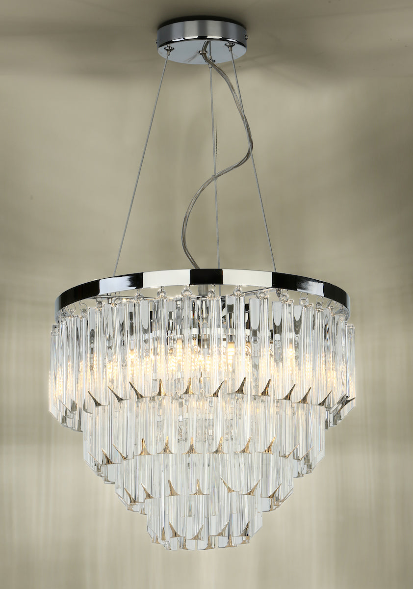 Fame 5 Light Pendant Polished Chrome Glass<br>Glass