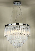 Fame 5 Light Pendant Polished Chrome Glass<br>Glass