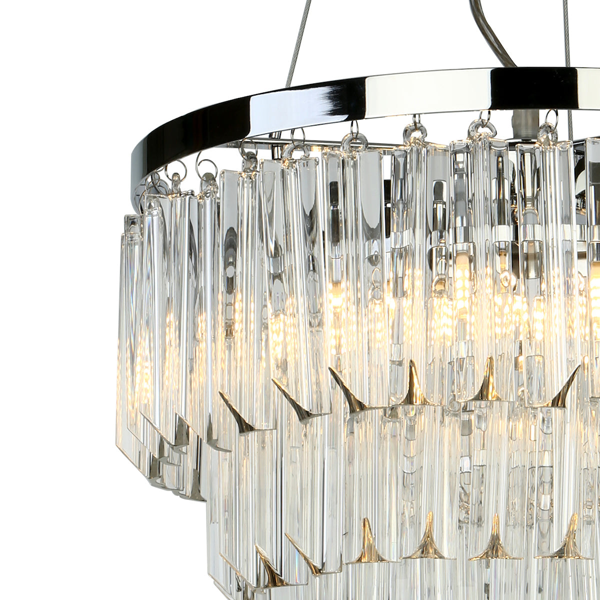 Fame 5 Light Pendant Polished Chrome Glass<br>Glass