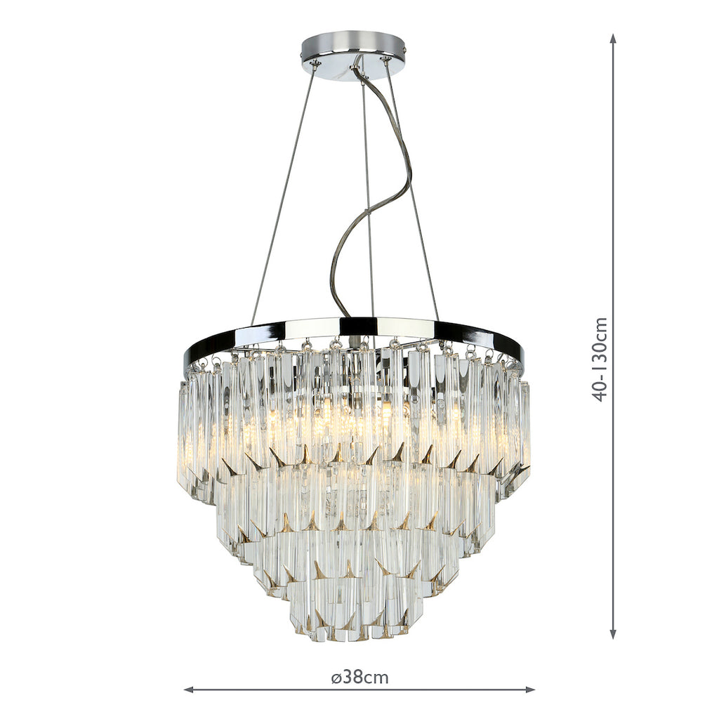 Fame 5 Light Pendant Polished Chrome Glass<br>Glass