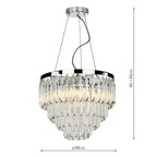 Fame 5 Light Pendant Polished Chrome Glass<br>Glass