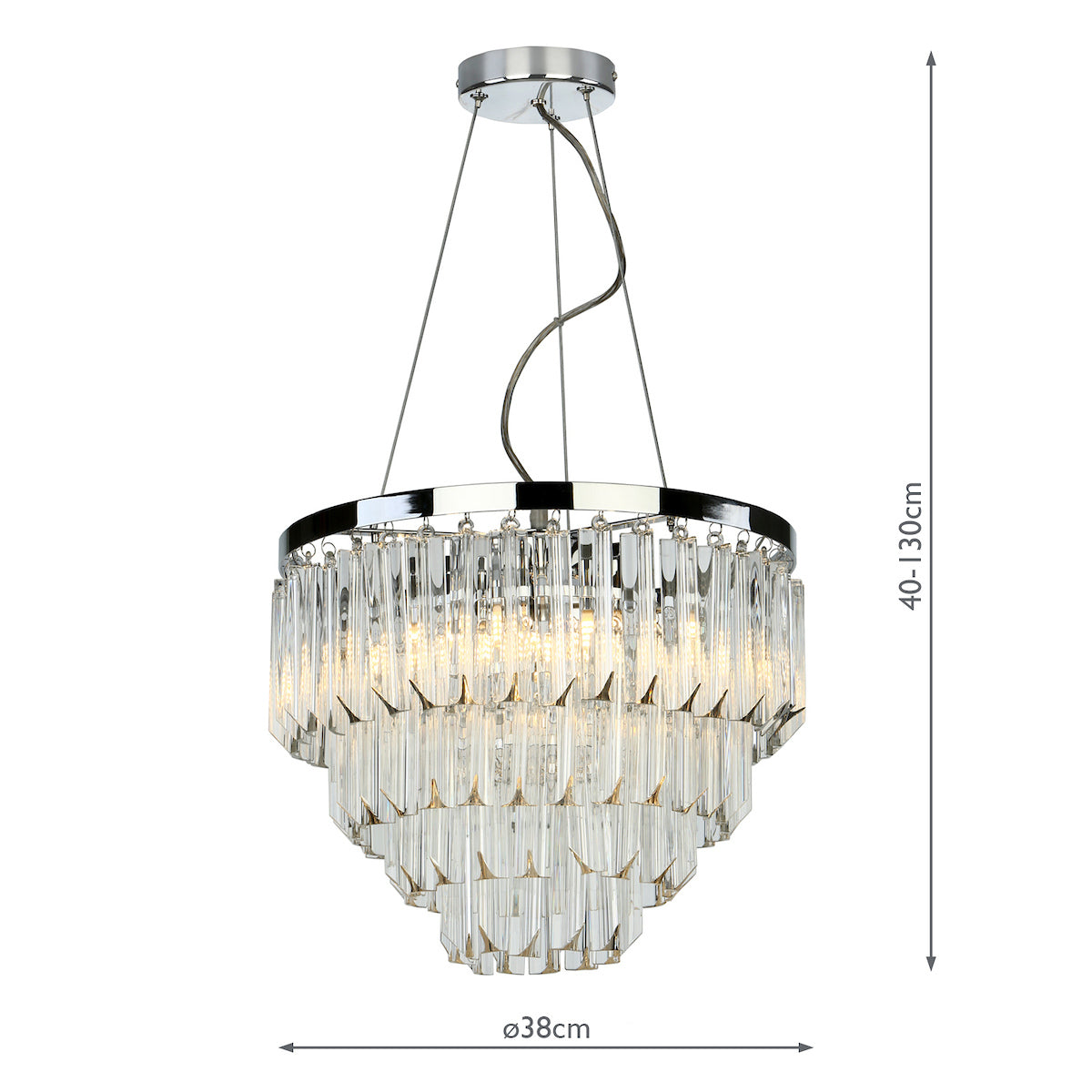 Fame 5 Light Pendant Polished Chrome Glass<br>Glass