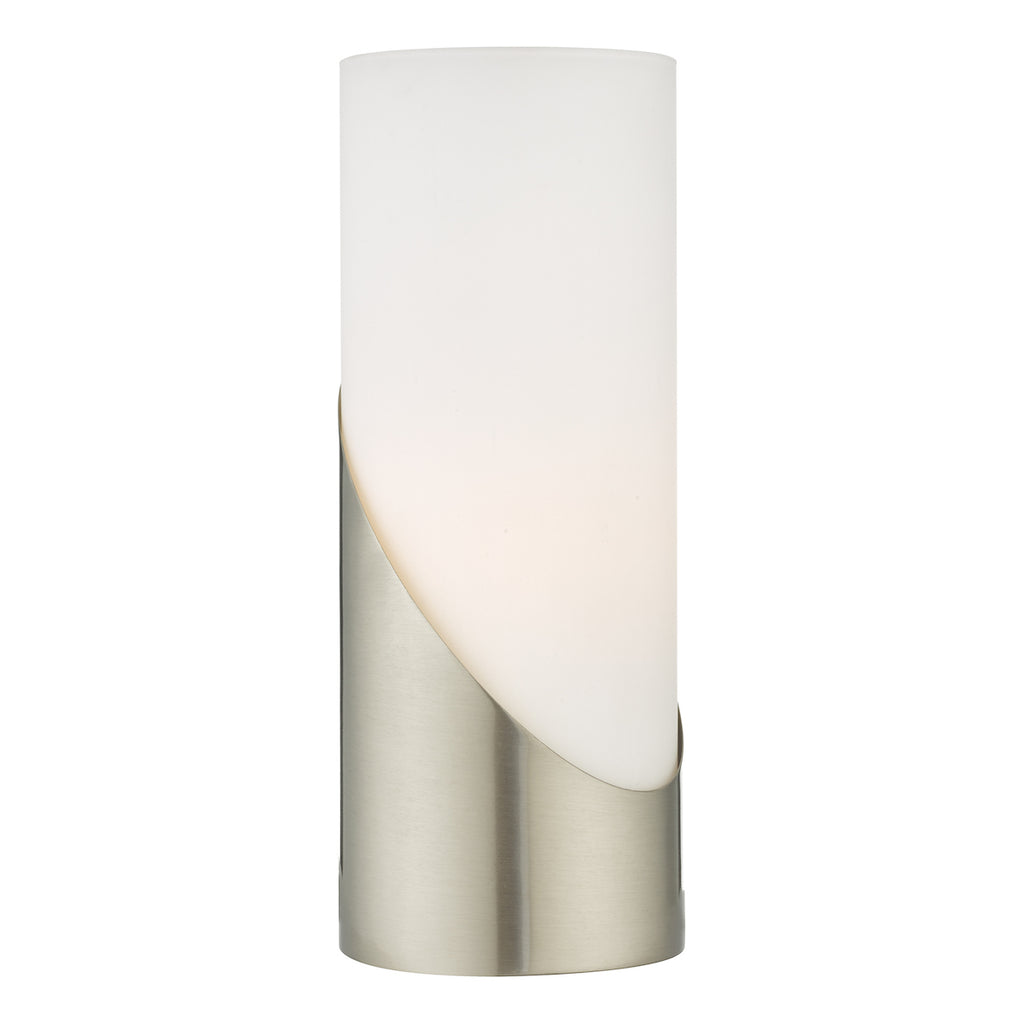 Faris Touch Table Lamp Satin Nickel Opal Glass<br>Satin Nickel