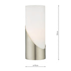 Faris Touch Table Lamp Satin Nickel Opal Glass<br>Satin Nickel