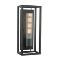 Felipe Wall Light Black & Ribbed Glass<br>Matt Black