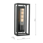 Felipe Wall Light Black & Ribbed Glass<br>Matt Black