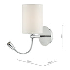 Feta Wall Light LED Polished Chrome Base Only<br>Polished Chrome