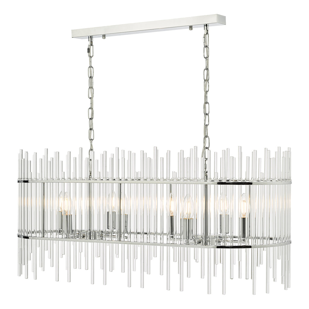 Finola 8 Light Bar Pendant Polished Chrome Glass<br>Glass