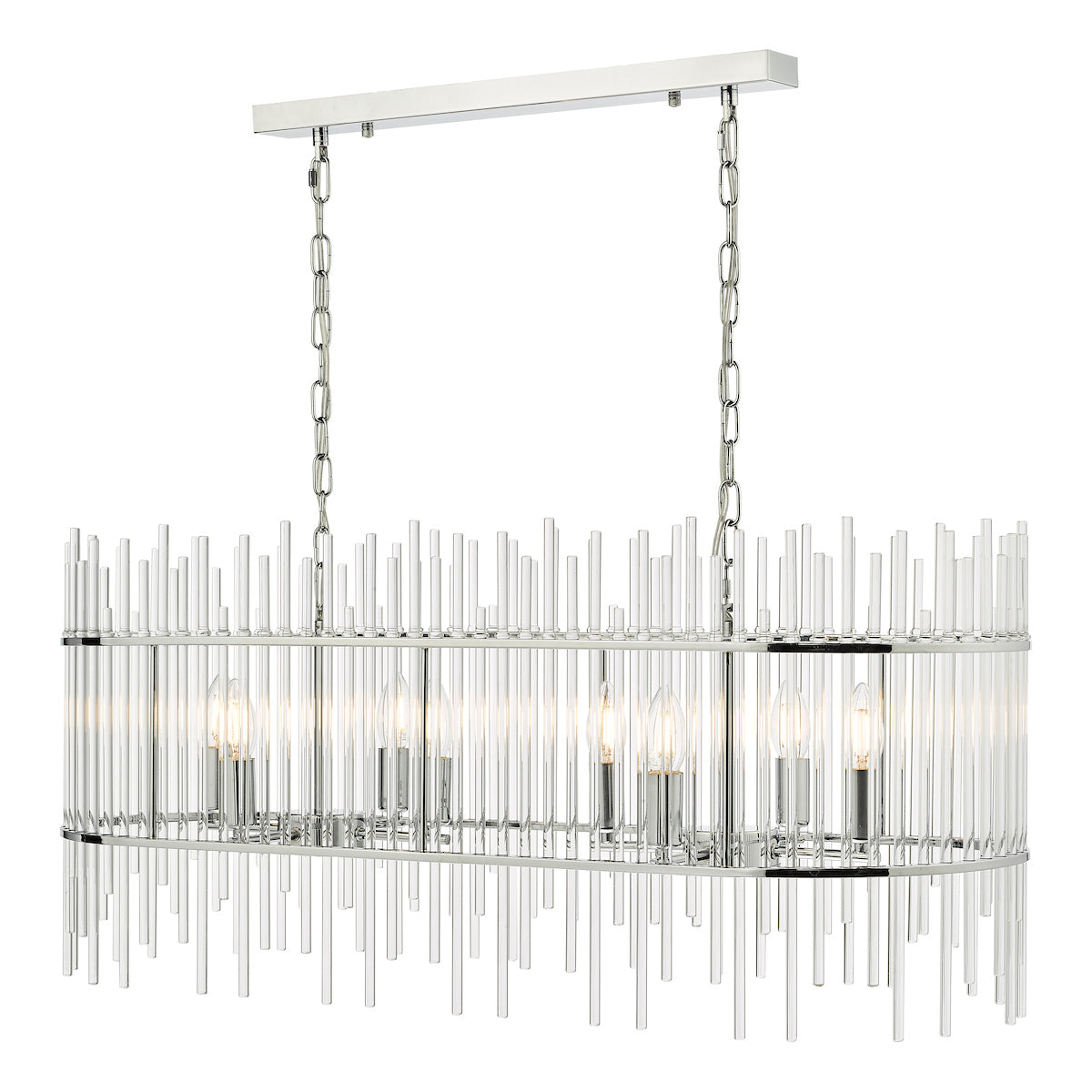 Finola 8 Light Bar Pendant Polished Chrome Glass<br>Glass