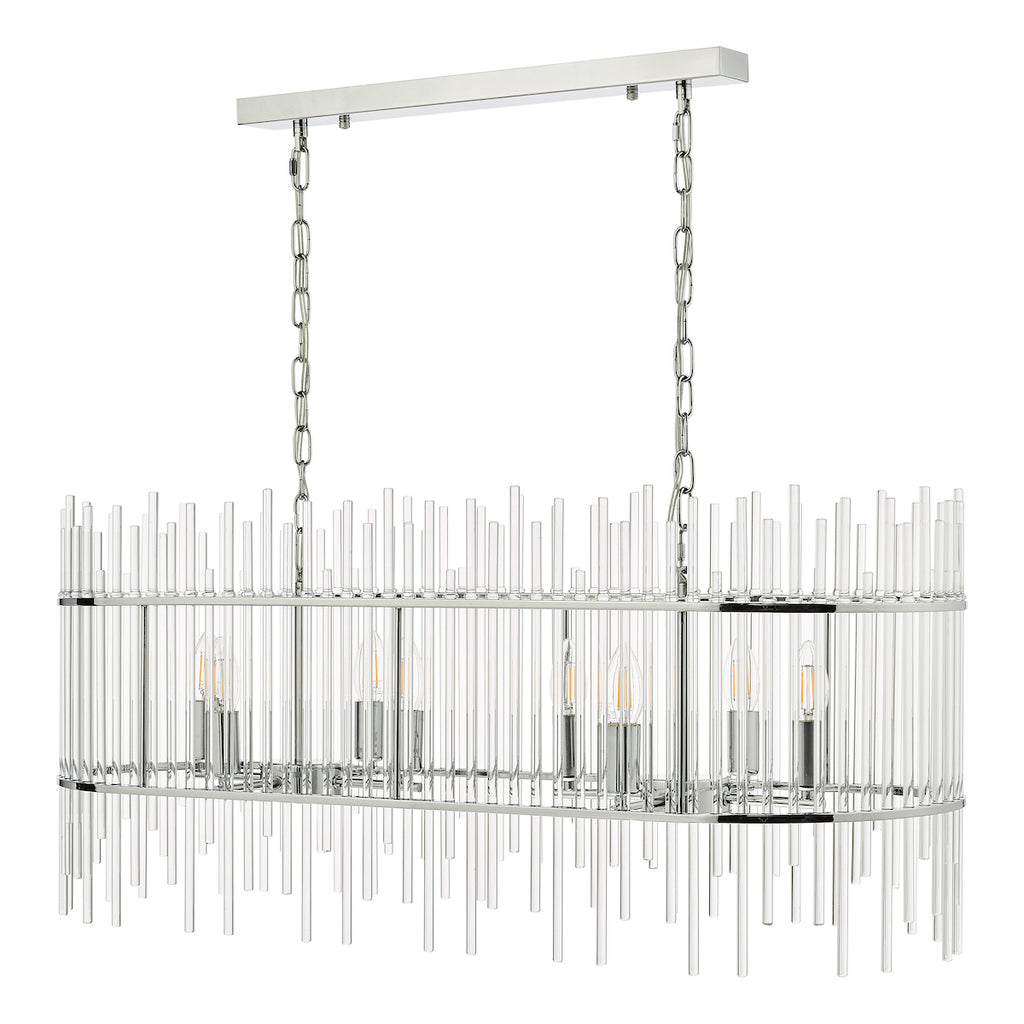 Finola 8 Light Bar Pendant Polished Chrome Glass<br>Glass