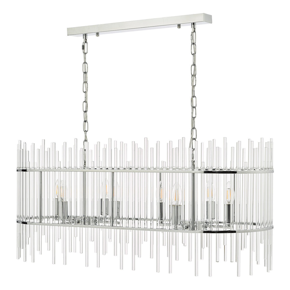 Finola 8 Light Bar Pendant Polished Chrome Glass<br>Glass