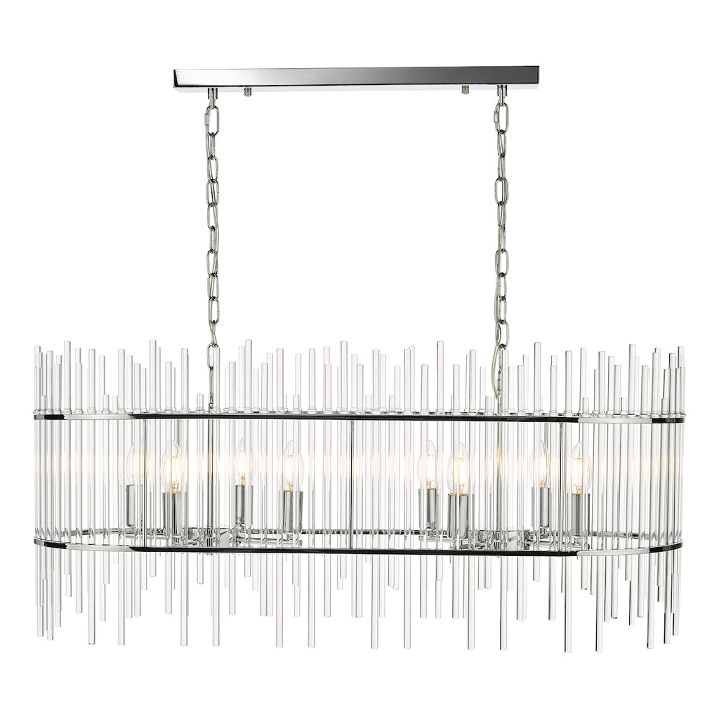 Finola 8 Light Bar Pendant Polished Chrome Glass<br>Glass