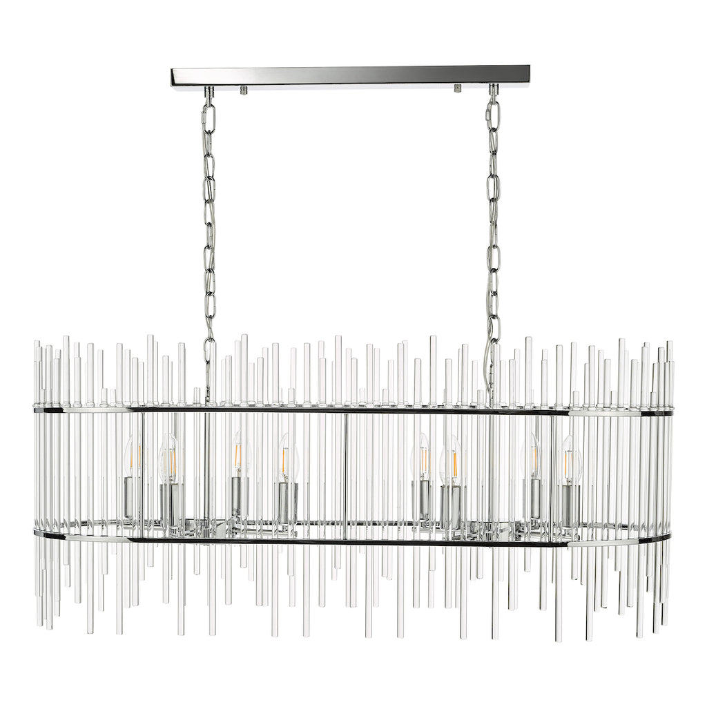 Finola 8 Light Bar Pendant Polished Chrome Glass<br>Glass