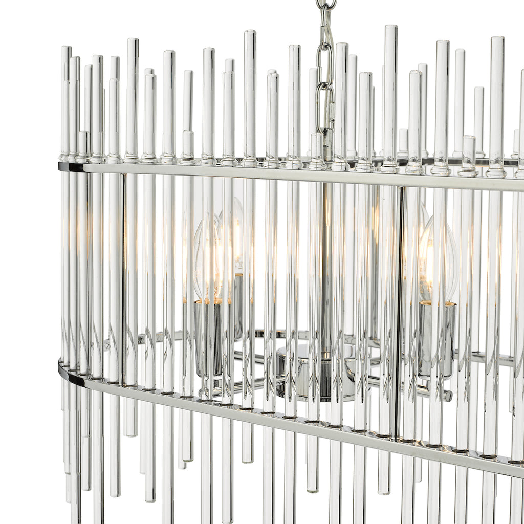 Finola 8 Light Bar Pendant Polished Chrome Glass<br>Glass