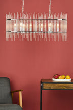 Finola 8 Light Bar Pendant Polished Chrome Glass<br>Glass