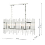 Finola 8 Light Bar Pendant Polished Chrome Glass<br>Glass
