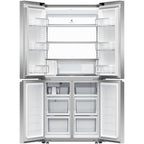 Fisher & Paykel Series 7 Contemporary RF500QNUX1 79cm Wifi Connected Plumbed Quad Door Frost Free Fridge Freezer - Stainless Steel