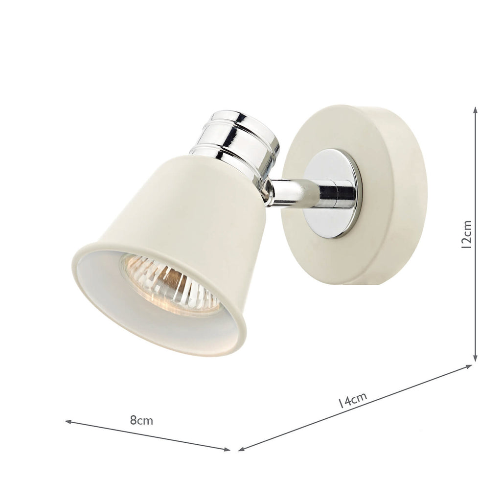 Fry Single Wall Spotlight Cream Polished Chrome<br>Matt Cream