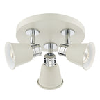 Fry 3 Light Plate Spotlight Cream Polished ChromeMatt Cream