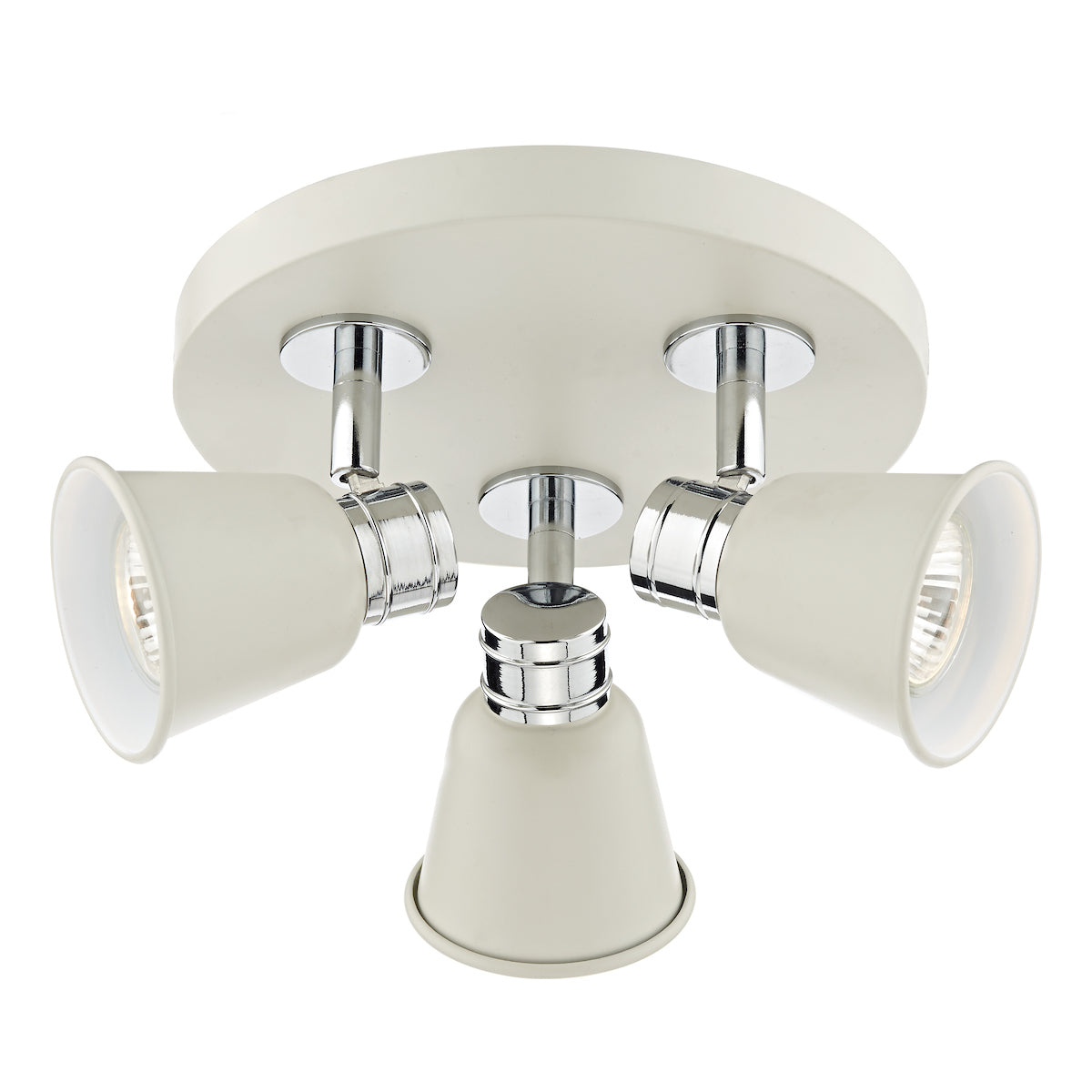 Fry 3 Light Plate Spotlight Cream Polished ChromeMatt Cream