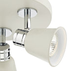 Fry 3 Light Plate Spotlight Cream Polished ChromeMatt Cream