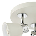 Fry 3 Light Plate Spotlight Cream Polished ChromeMatt Cream