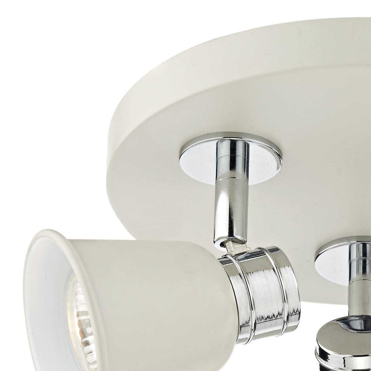 Fry 3 Light Plate Spotlight Cream Polished ChromeMatt Cream