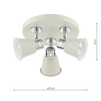 Fry 3 Light Plate Spotlight Cream Polished ChromeMatt Cream