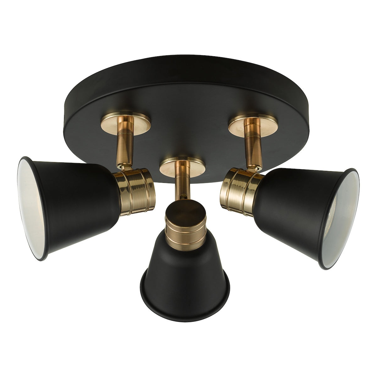 Fry 3 Light Plate Spotlight Black & Rose Gold<br>Matt Black
