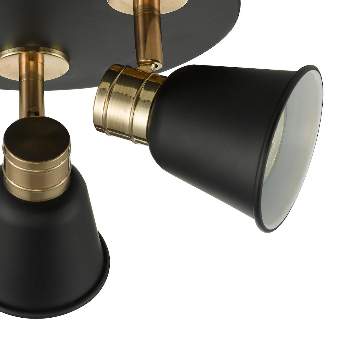 Fry 3 Light Plate Spotlight Black & Rose Gold<br>Matt Black