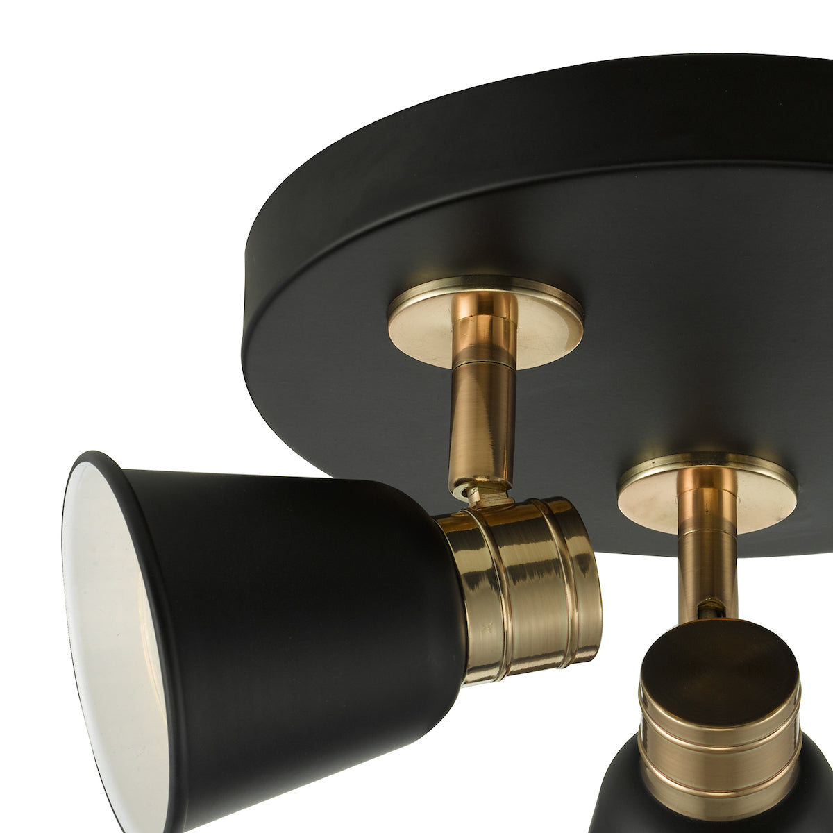 Fry 3 Light Plate Spotlight Black & Rose Gold<br>Matt Black