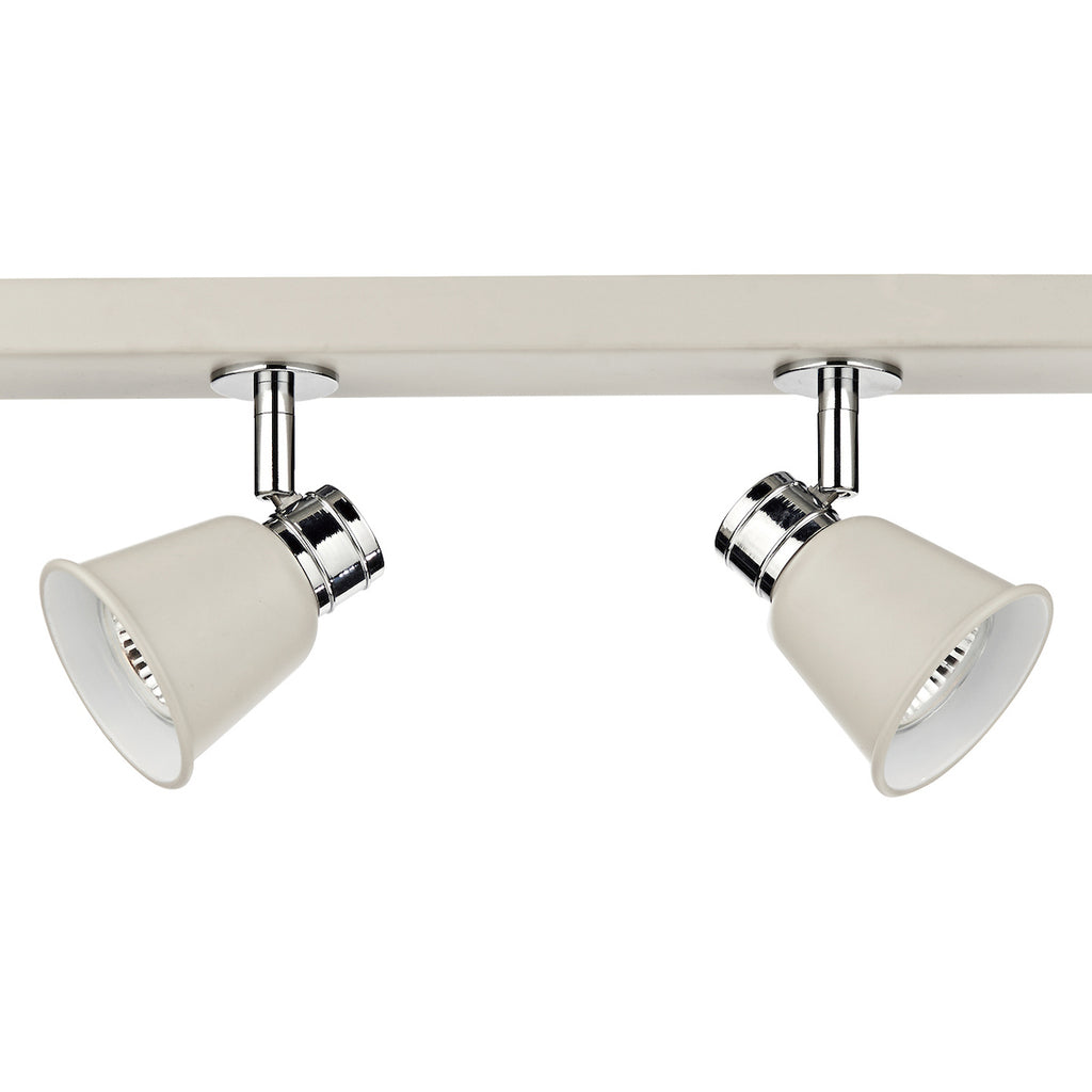 Fry 4 Light Bar Spotlight Cream Polished Chrome<br>Matt Cream