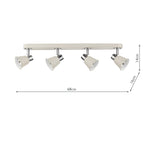 Fry 4 Light Bar Spotlight Cream Polished Chrome<br>Matt Cream