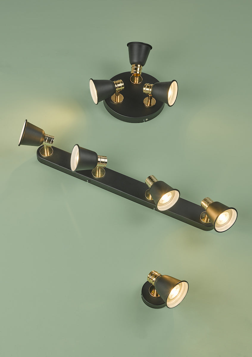 Fry 4 Light Bar Spotlight Black & Rose Gold<br>Matt Black