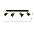 Fry 4 Light Bar Spotlight Black & Rose Gold<br>Matt Black
