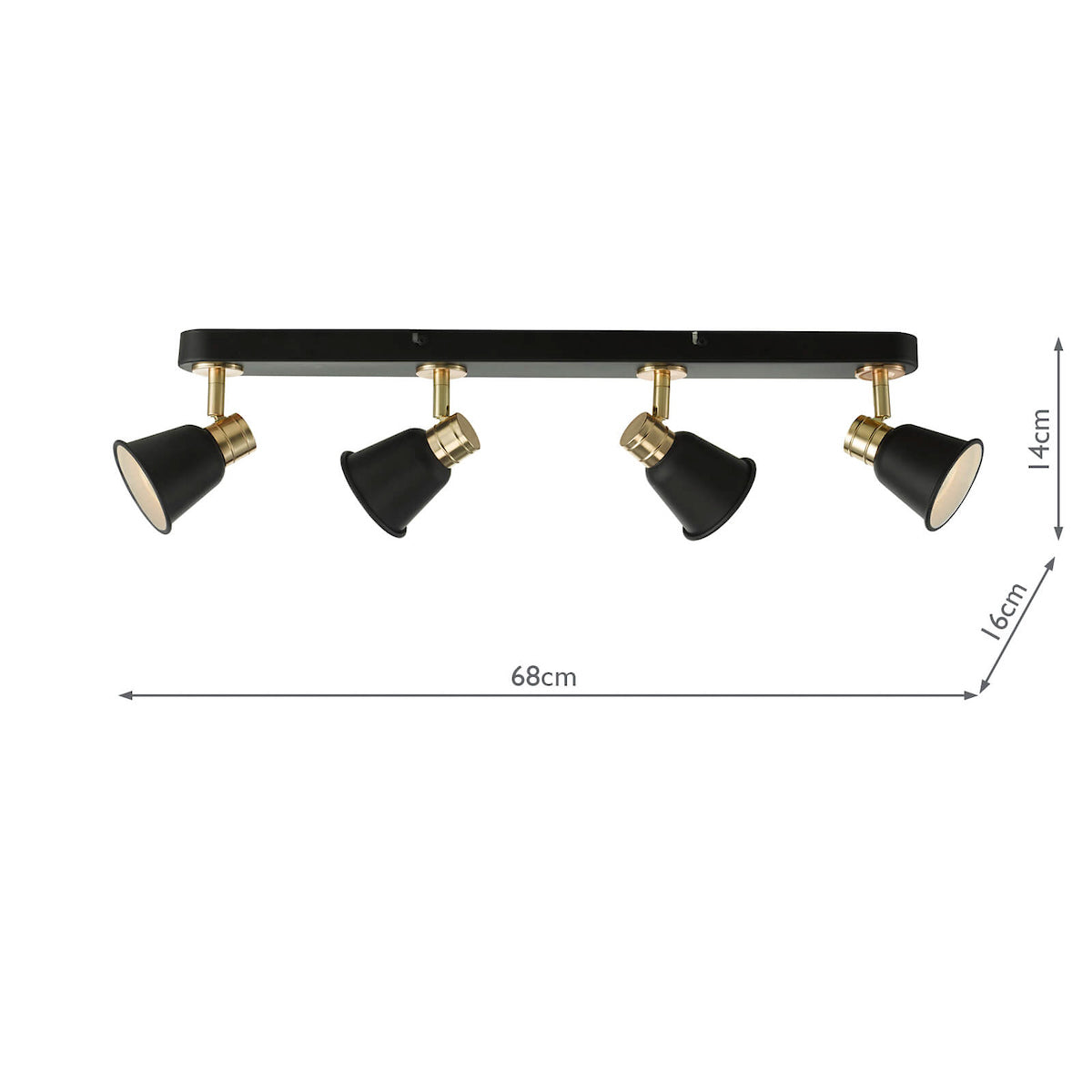 Fry 4 Light Bar Spotlight Black & Rose Gold<br>Matt Black