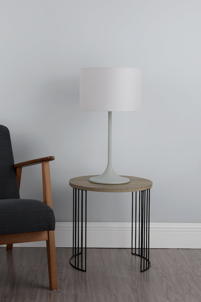 Funchal Table Lamp Grey With Shade <br>Matt Grey