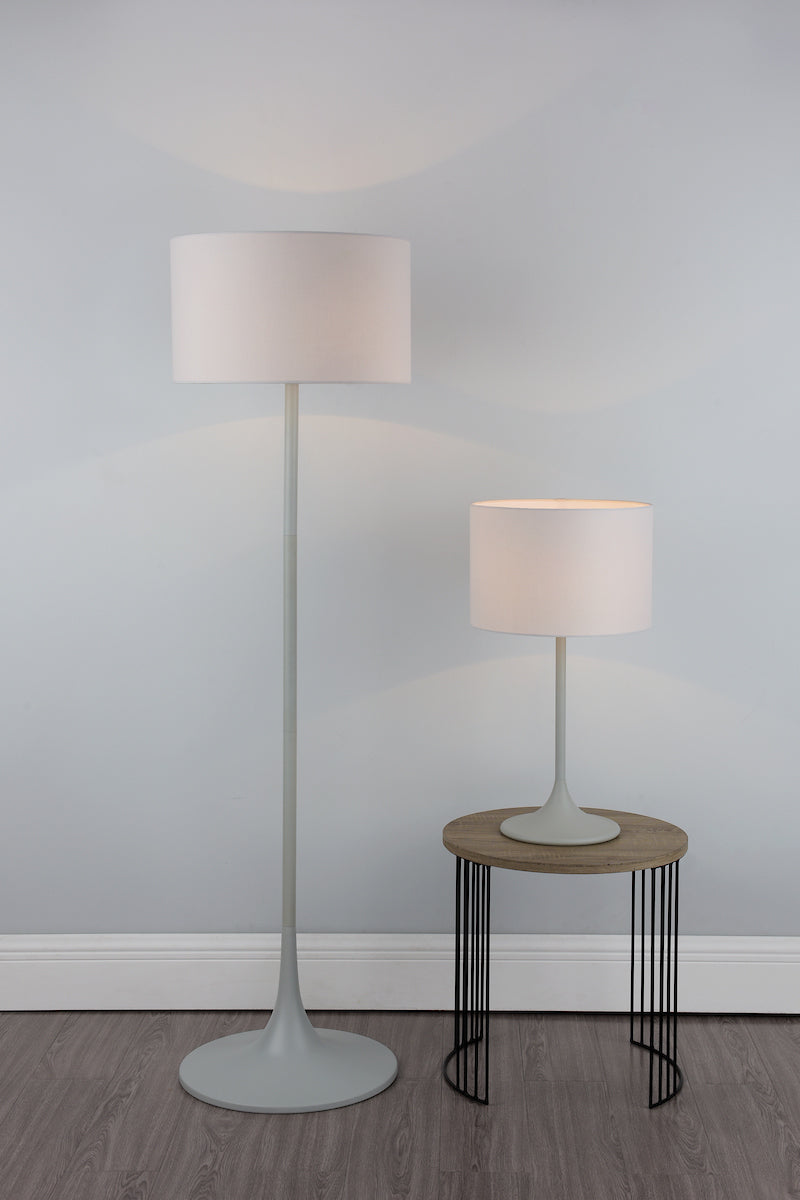 Funchal Table Lamp Grey With Shade <br>Matt Grey
