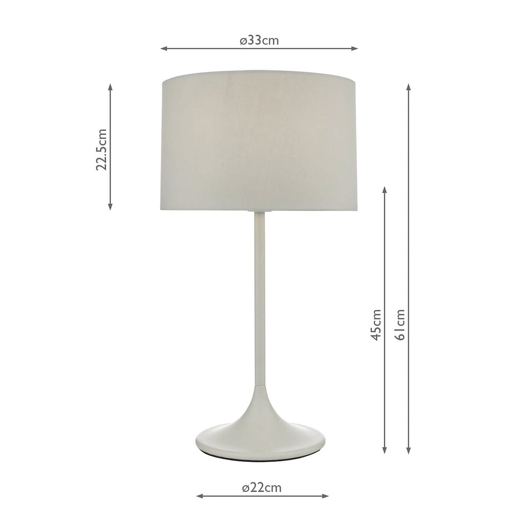 Funchal Table Lamp Grey With Shade <br>Matt Grey