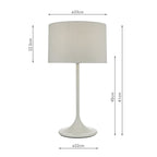 Funchal Table Lamp Grey With Shade <br>Matt Grey