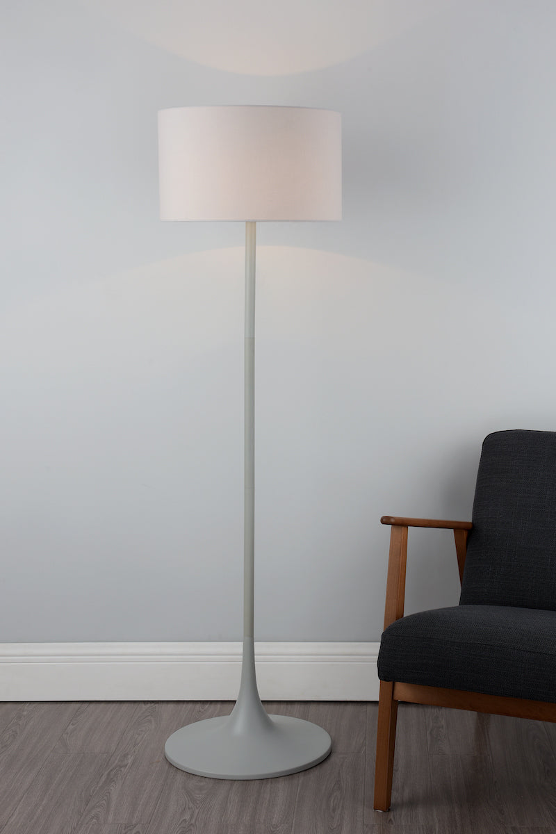 Floor Lamp Grey With Shade <br>Matt Grey