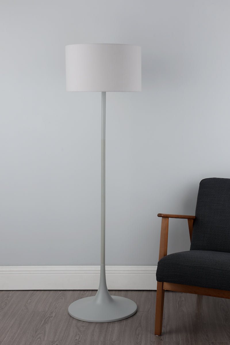 Floor Lamp Grey With Shade <br>Matt Grey