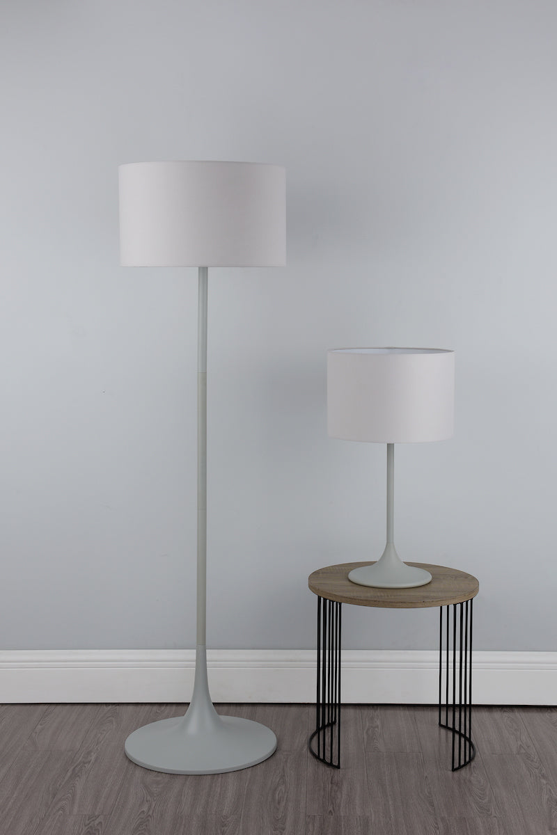 Floor Lamp Grey With Shade <br>Matt Grey