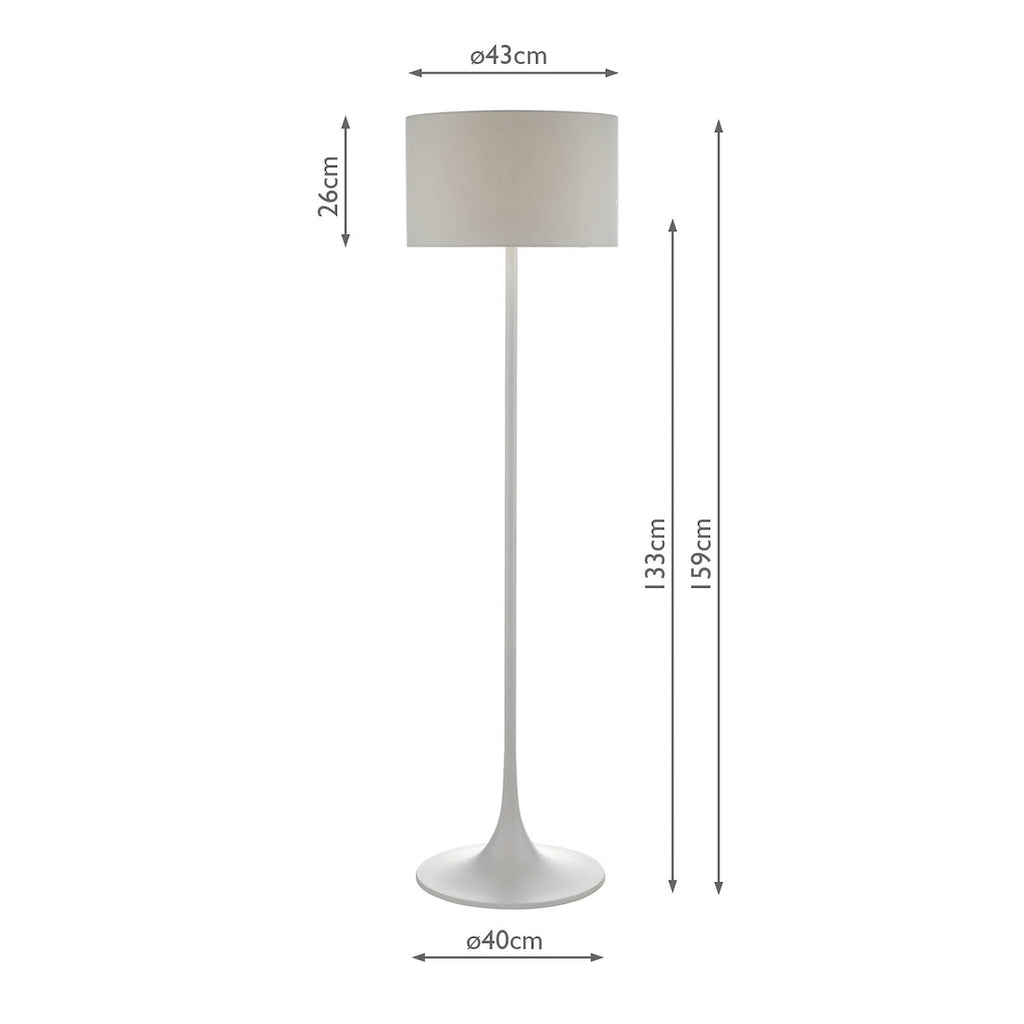 Floor Lamp Grey With Shade <br>Matt Grey