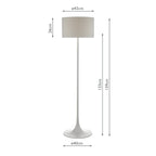 Floor Lamp Grey With Shade <br>Matt Grey