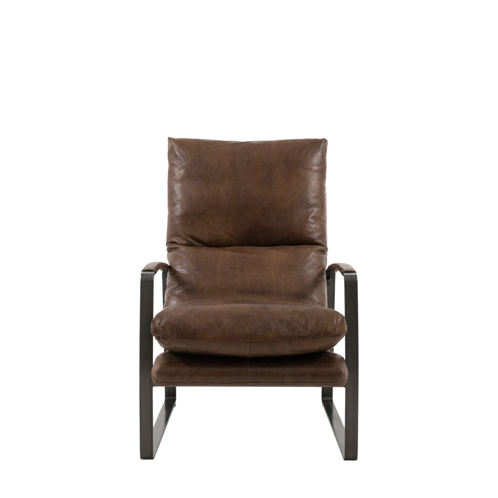 Foix Lounger Brown Leather