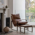 Foix Lounger Brown Leather