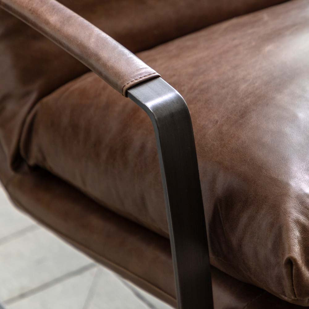 Foix Lounger Brown Leather