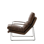 Foix Lounger Brown Leather
