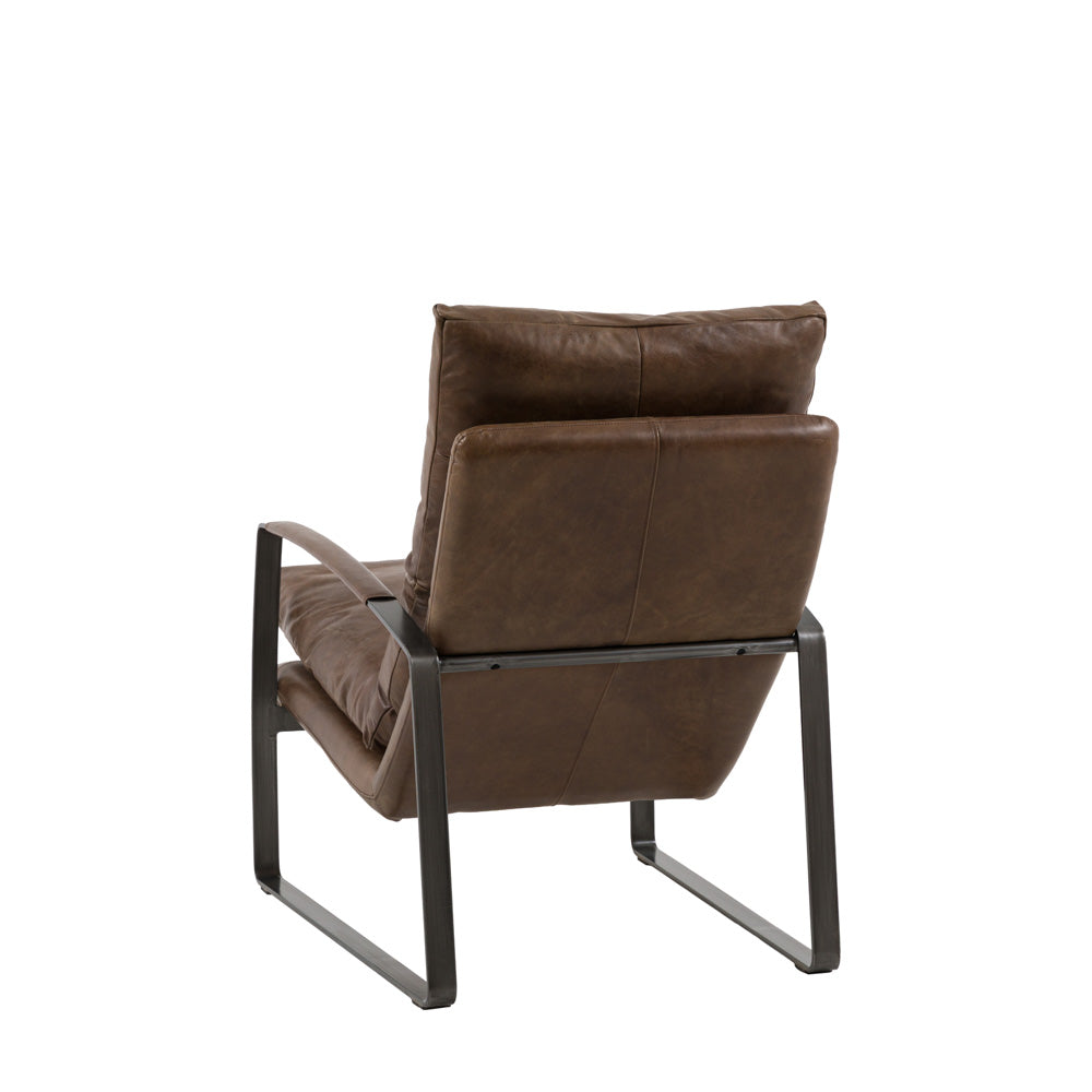 Foix Lounger Brown Leather